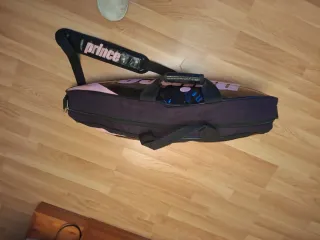 Raquetero de tenis Prince negra y rosa