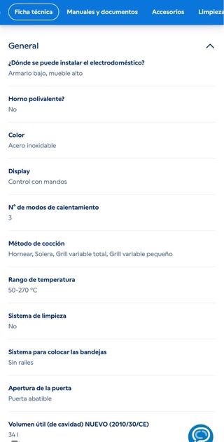 Horno Balay Profesional 540 Compacto