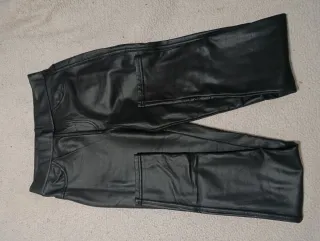 Leggings efecto piel negros