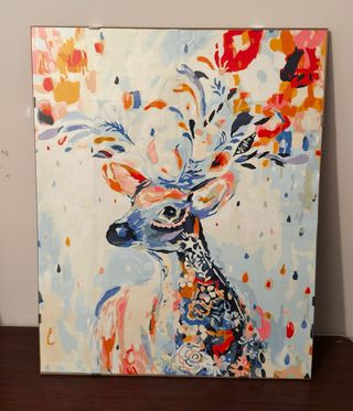 Cuadro de ciervo pintado a mano