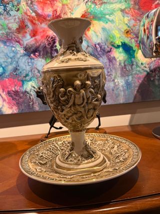 Jarrón de porcelana Capodimonte