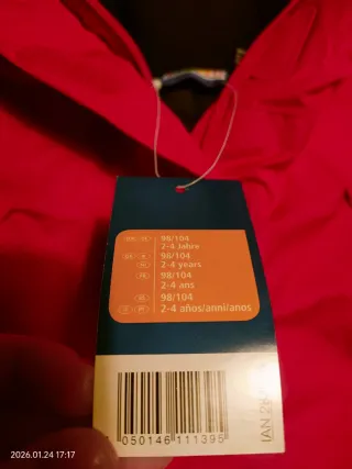 Mono de esquí rojo 4 años