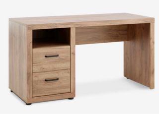 Escritorio color roble.