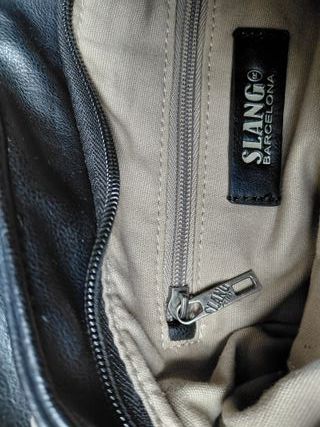 Bolso Mochila Piel Slang Negro