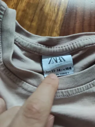 Camiseta Zara Manga Larga Rosa