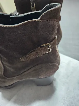 Botines ante marrón tacón ancho Pons Quintana 37