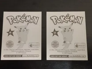 Cromos Pokémon 1999 Números 52 y 58