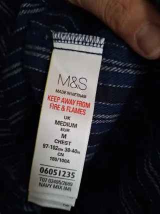 Bata Franela M Rayas Azul