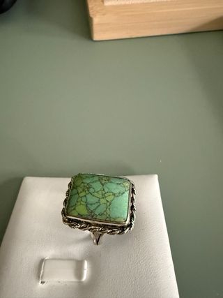 Anillo Plata 925 Turquesa Tratada