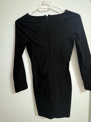 Vestido Mango Negro Escote Redondo Talla XS