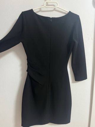 Vestido Mango Negro Escote Redondo Talla XS