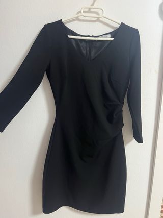 Vestido Mango Negro Escote Redondo Talla XS