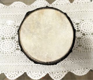 Djembe Tamburo Legno Intagliato Fatto a Mano