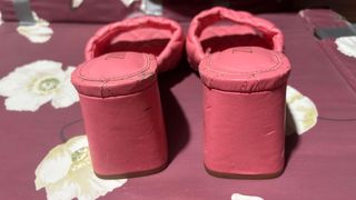 Sandalias Zara tacón rosa acolchadas