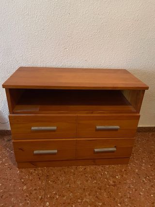 Mueble TV madera 2 cajones
