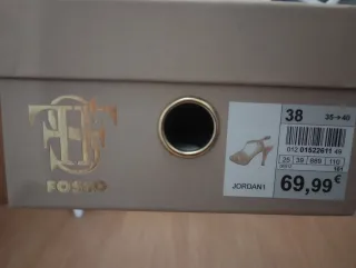 Sandalias FOSCO Mujer Tacon Fiesta Oro/Plata T38