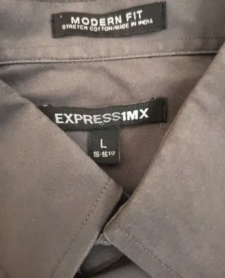 Camisa de vestir gris hombre