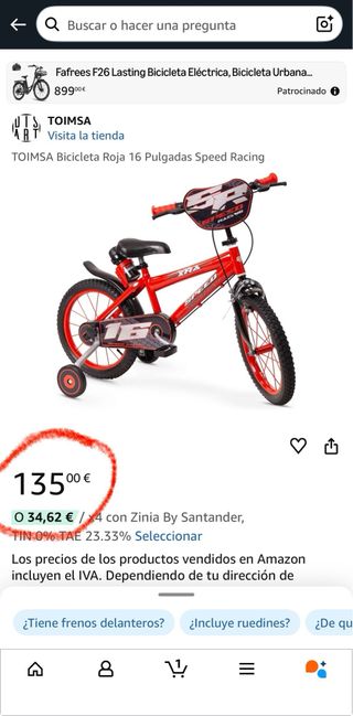 Bicicleta Infantil Scuderia Ferrari 16