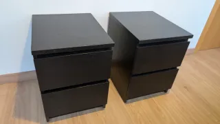 Pack 2 Cajoneras Malm Ikea Negras