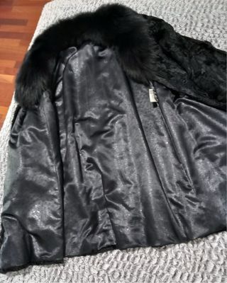 Abrigo Piel Astracán y Zorro Negro