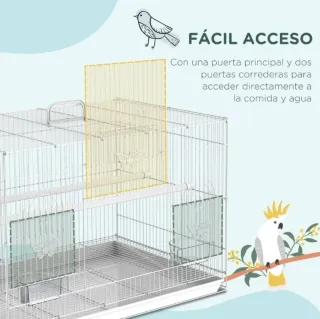 Jaula para pájaros blanca con detalles