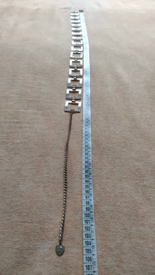 Cintura metallo maglie quadrate argento