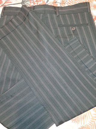 Traje de raya diplomática negro/rosa