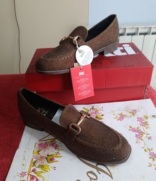 Mocasines Xti Marrones Strass Talla 38