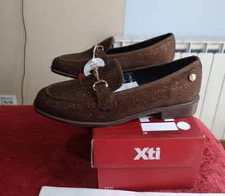 Mocasines Xti Marrones Strass Talla 38