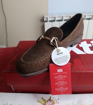 Mocasines Xti Marrones Strass Talla 38