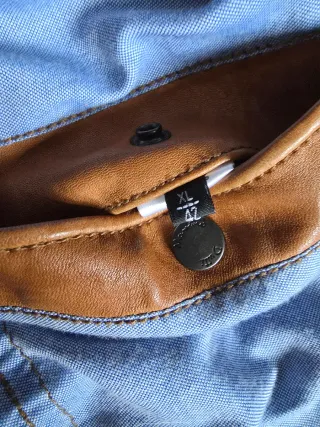 Chaqueta Cuero Marrón Massimo Dutti