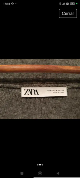 Chaqueta Zara Gris Oversize