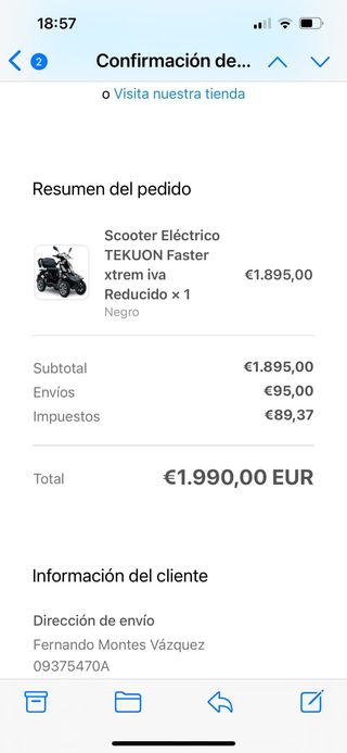 Scooter Eléctrico FASTER XTREM Negro