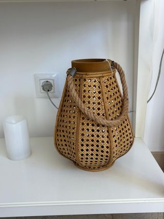 Farol de Bambú Portavelas