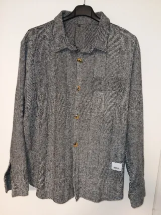 Sobrecamisa/Camisa Hombre Cuadros Gris