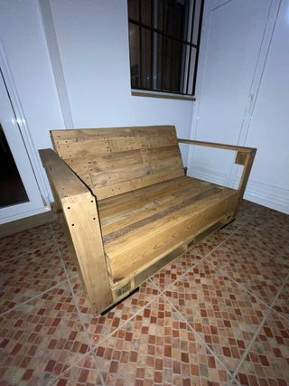 Sofá Jardín 2 Plazas Madera Palets