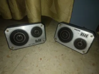 2 Altavoces Audioline Plata y Negro