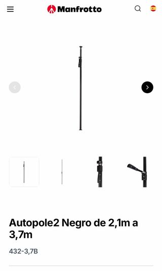 Manfrotto Autopole 2 032B 2.1-3.7m Negro