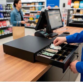 Cajón portamonedas negro