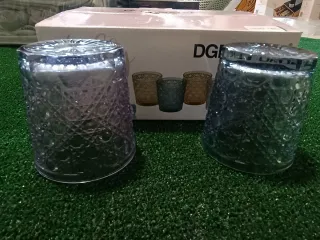 Set 6 Bicchieri Vetro Blu Trasparente