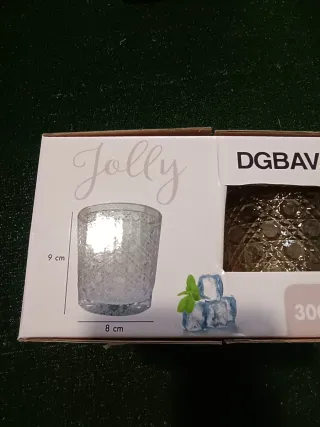 Set 6 Bicchieri Vetro Blu Trasparente