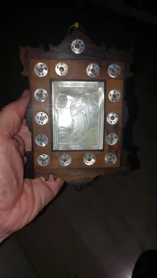 Tablilla Tierra Santa Nácar relicario