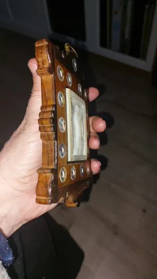 Tablilla Tierra Santa Nácar relicario