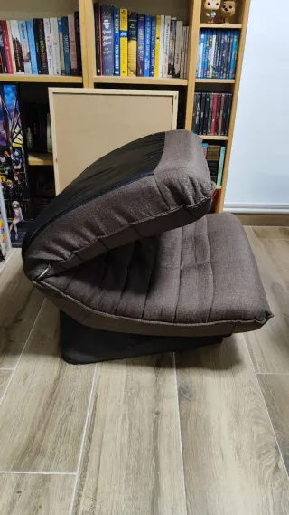 Sillón de suelo plegable marrón