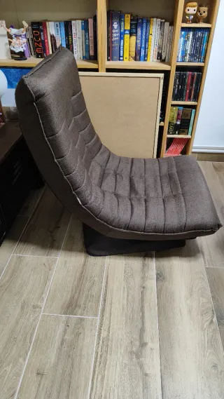 Sillón de suelo plegable marrón