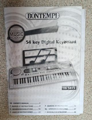 Bontempi Tastiera Digitale 54 Tasti Grigia