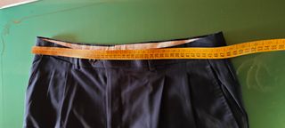 Pantaloni Lana Blu Navy 100% Tasmanian Taglia 52