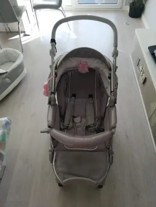 Cochecito de bebé y capazo gris Bebecar Pack Ip-Op