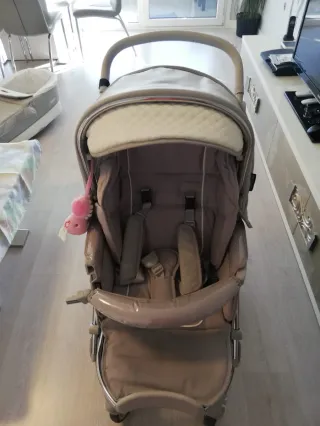 Cochecito de bebé y capazo gris Bebecar Pack Ip-Op