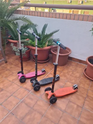 3 Patinetes Micro (Rosa, Negro, Naranja)
